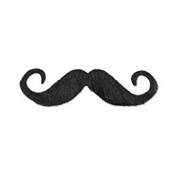 g for. These Handlebar Hairy 'stache are self adhesive making it easy to stick to your face. But don't worry, it won't hurt to take off. Measuring five (5) inches long, it's just the right size.