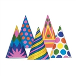 Bulk Assorted Paper Party Hats (sold 144 per box)