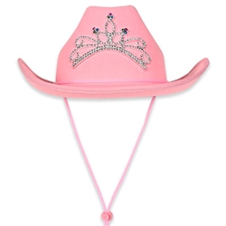 Pink Felt Cowgirl Hat w/Tiara