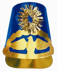 Blue Plastic Drum Major Hat