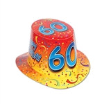 Orange Happy 60 Birthday Hi-Hat (sold 25 per box)