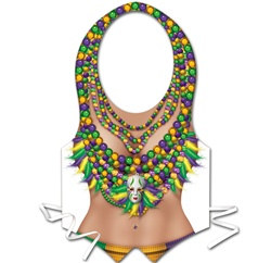 Plastic Mardi Gras Bead Babe Vest