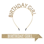 Birthday Girl Headband & Sash Set