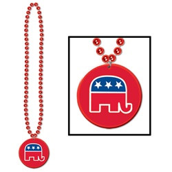 Beads w/Republican Medallion (1/pkg)