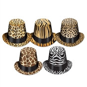 Assorted Animal Print Hi-Hats (sold 25 per box)