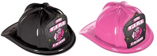 Junior Fire Chief Hat with Pink Shield (Choose Color)