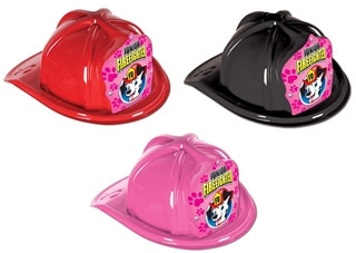 Junior Firefighter Hat - Dalmatian Pink Shield (Select Helmet Color)