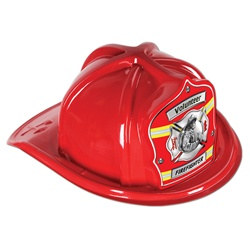 Red Firefighter Volunteer Hat (Red Shield)