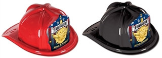 Junior Firefighter Hat with Gold Serve and Protect Shield (Choose Color)