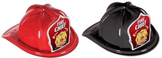 Fire Chief Hat with Silver and Red Shield (Choose Color)
