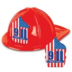 9/11 Red Plastic Fire Chief Hat