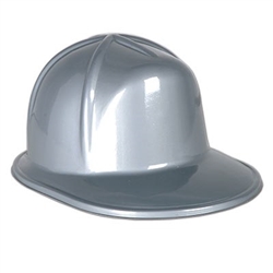 The Silver Plastic Construction Helmet is made of a silver light weight plastic material. One size fits most. One per package. No returns.