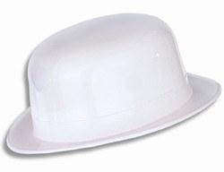 White Plastic Derby Hat