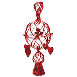 Celebrate Valentine's Day and express your love for your significant other by hanging this Metallic Cupid & Heart at your home. It has an exquisite look and everyone is sure to love it. The decoration measures 29 inches and comes one (1) per package.