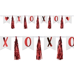 X and O, two letters that can mean so much!  Say it all with the XOXO tassel streamer. It's easy to show how you feel with this 6' long streamer!