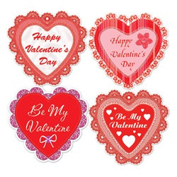 Happy Valentine's Day Lace Heart Cutouts