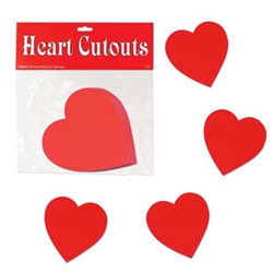 Red Heart Cutouts  4in (10/Pkg)
