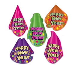 Color-Brite New Year Hat Assortment (sold 50 per box)