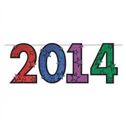 "2014" Glittered Streamer