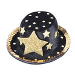 Black and Gold Star Top Hat Hair Clip