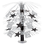 Looking for the finishing touch for the tables at your New Year's Eve party? This Happy New Year Cascade Centerpiece - Black and Silver adds motion, interest and shimmer in a stylishly classic way.