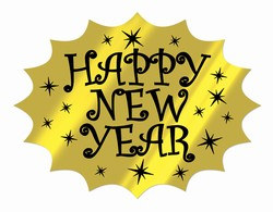 Black and Gold Foil Happy New Year Cutout