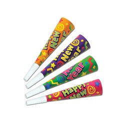 Color-Brite New Year Horns (sold 100 per box)