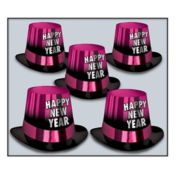 Cerise Happy New Year Entertainer Hi-Hat (sold 25 per box)