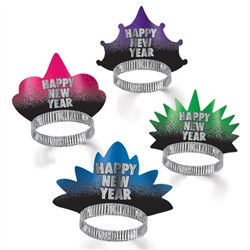 Assorted New Year Resolution Tiaras (Sold 50 Per Box)