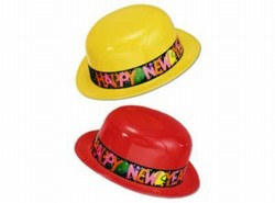 Assorted Plastic New Year Derby Hat