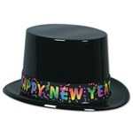 Black Celebration New Year Topper Hat