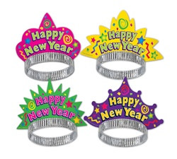 Color-Brite New Year Tiaras (sold 50 per box)