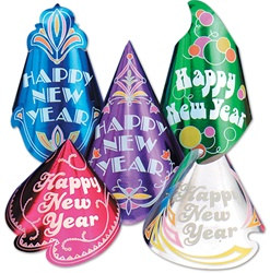 Champagne Foil New Year Hat Assortment