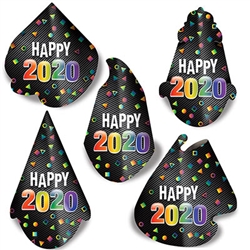 Top off your New Year's celebration with this fun and inexpensive 2020 Midnight Hat Assortment. 
Sold 50 per package. Assorted styles as pictured.  One size fits most.