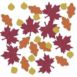 Bring the bright vibrant colors of fall to your table, shelves and displays at your next fall or Thanksgiving themed event.  This Fall Leaf Deluxe Sparkle Confetti will add sparkle and interest to any surface.  Great for scrap or memory books.