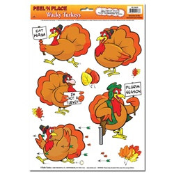 Wacky Turkey Peel N Place (10/sheet)