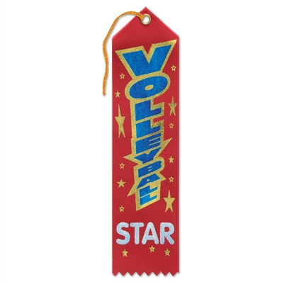 Volleyball Star Ribbon