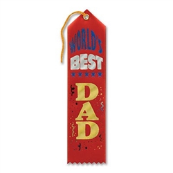 Red World's Best Dad Ribbon