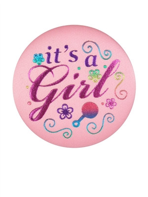 It's A Girl Satin Button