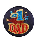 #1 Dad Satin Button