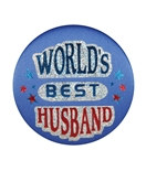 World's Best Husband Satin Button