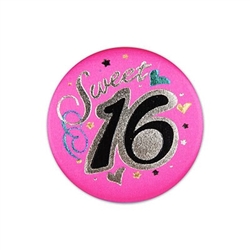 Sweet Sixteen Satin Button