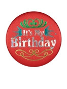 Red It's My Birthday Satin Button