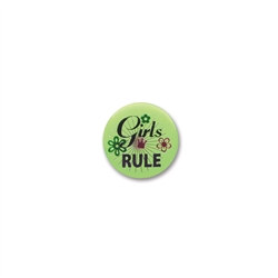 Girls Rule Satin Button
