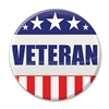 Let the world know how proud you are of your service to our country, wear this "Veteran" Button with prdides! 
These patriotic pins are a fun and colorful way to let others know you've done your duty.
Pins measure 2 inches in diameter.