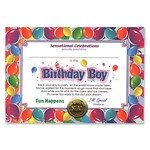 Birthday Boy Award Certificates