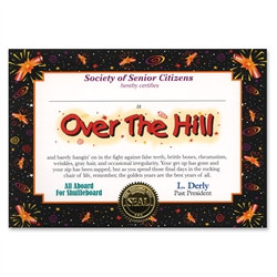 Over The Hill Award Certificates