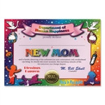 New Mom Award Certificates