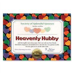Heavenly Hubby Award Certificates