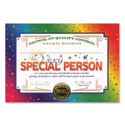 Very Special Person Award Certificates